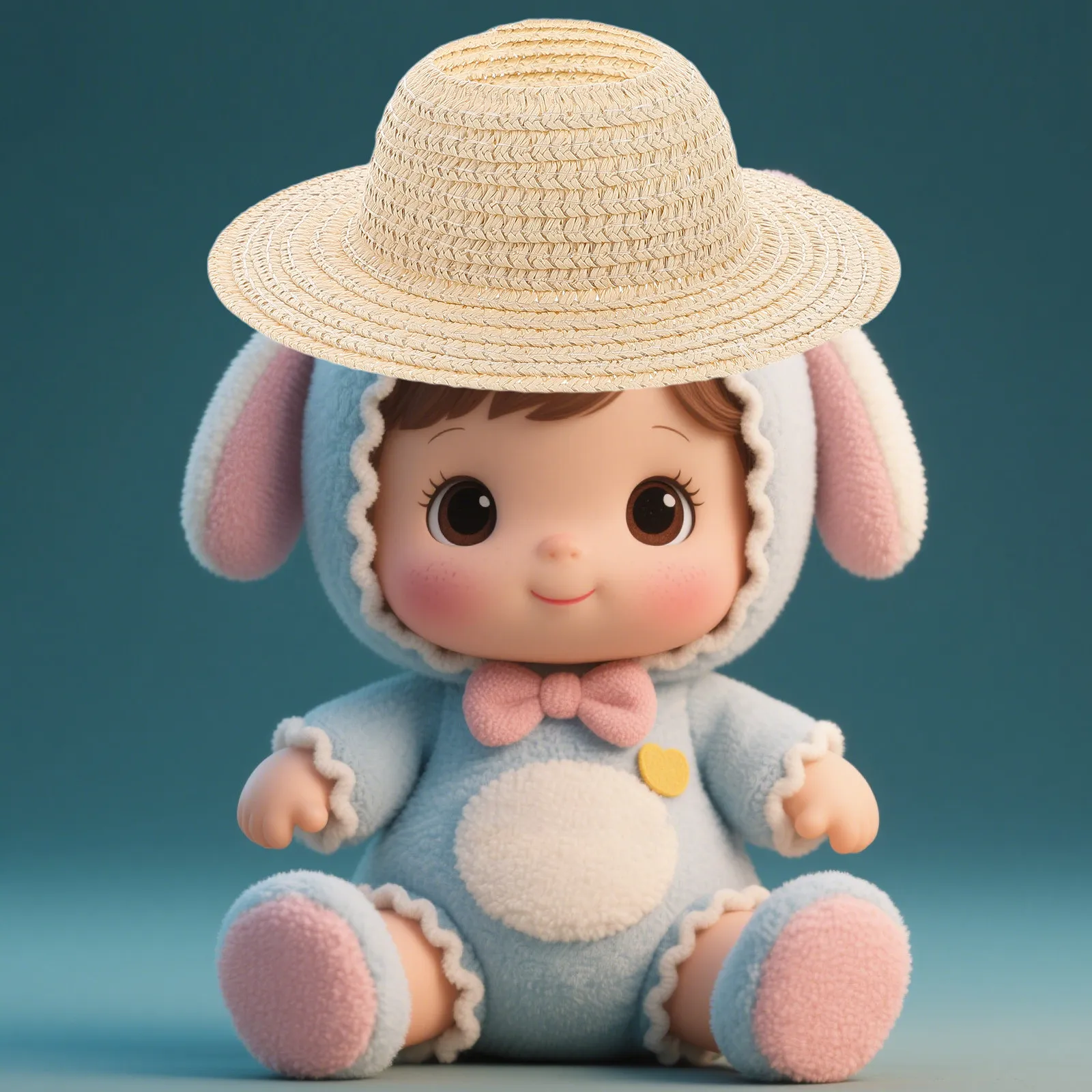 Mini Sombrero de Paja para Manualidades de Casa de Muñecas, 17 cm, Ligero, Tejido Calado, Accesorios para Fotos, Decoración de Verano