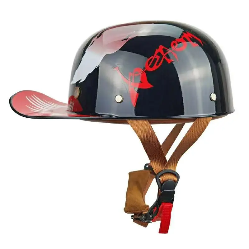 

2023 Baseball Cap Helmet Motorcycle Vintage Retro Helmets Summer Open Face Scooter Cruiser Chopper Gangster DS Men Women Kid