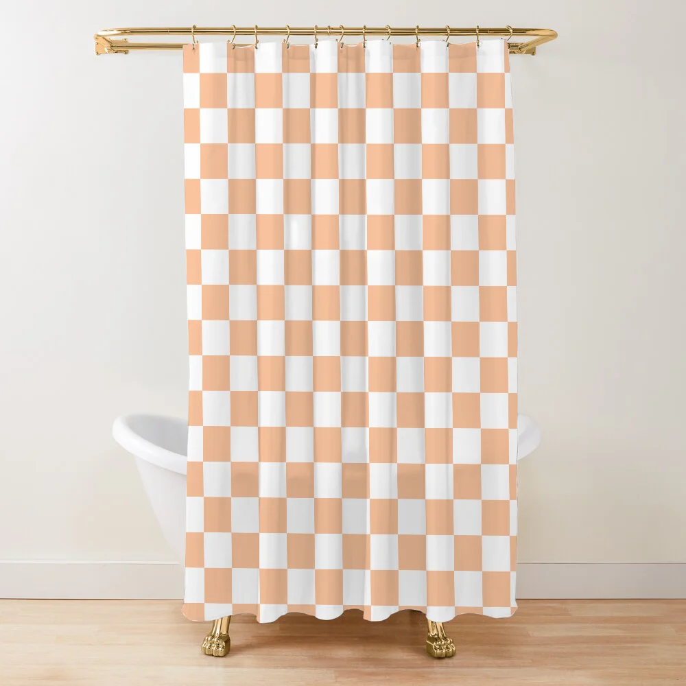 Checkerboard Cloth Bath Shower Curtain for Bathroom Opaque Curtains Accessories Waterproof the Things Sets Full Set Showers Home