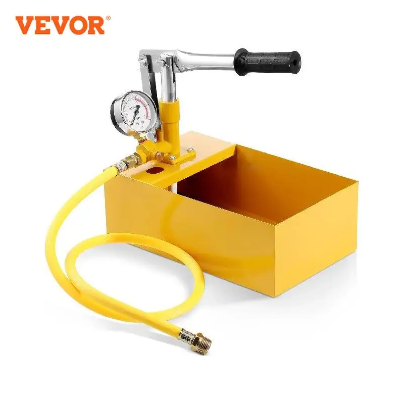 VEVOR Hydrostatic Test Pump Max 25bar Single/Dual Valve 1.4/2.8 Gal Tank Hydraulic Manual Water Pressure Tester Kit for Pipeline