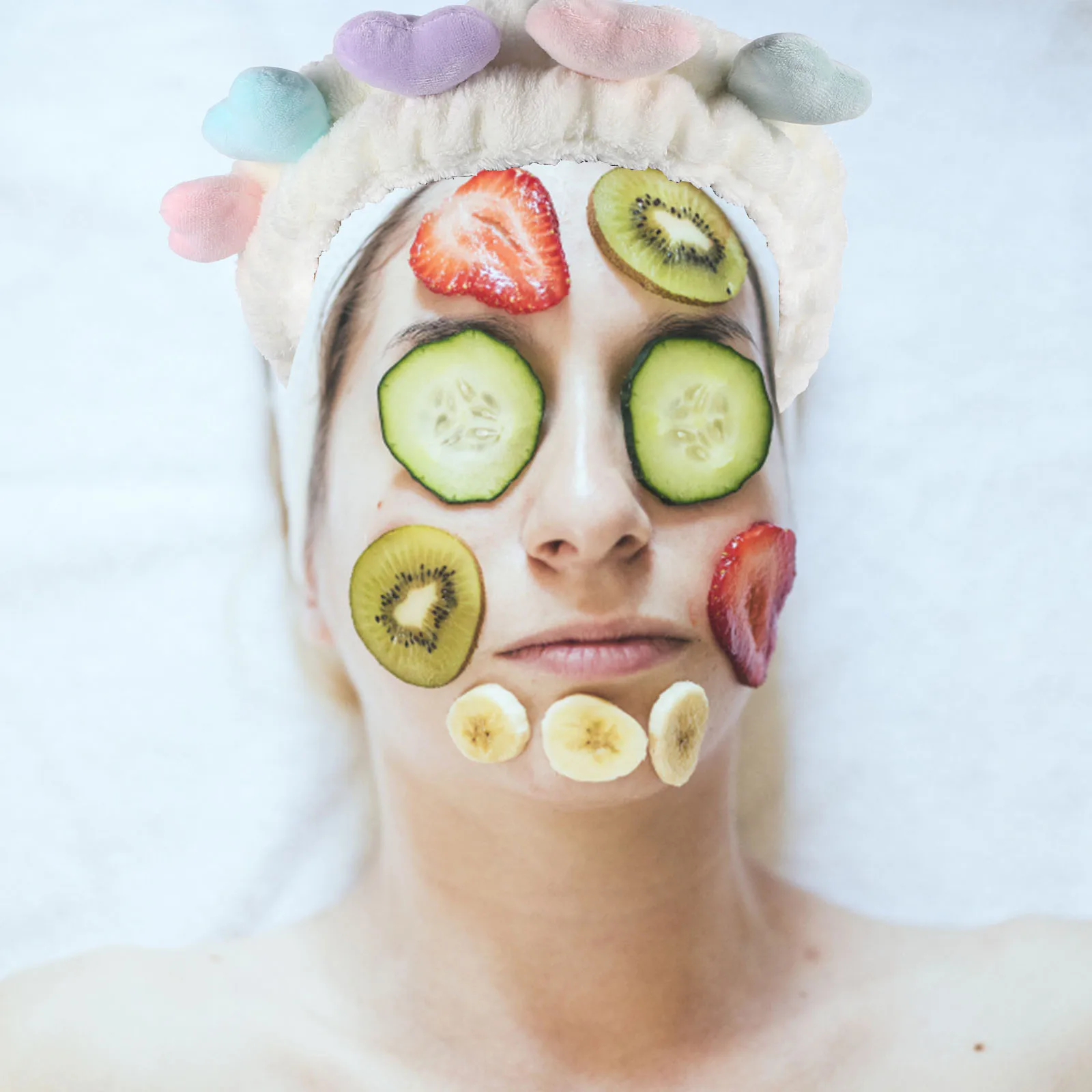 

2pcs Washing Face Hair Bands Heart Shape Scrunchies Spa Facial Hair Ties Shower Head Wraps Elastic Bands For Women