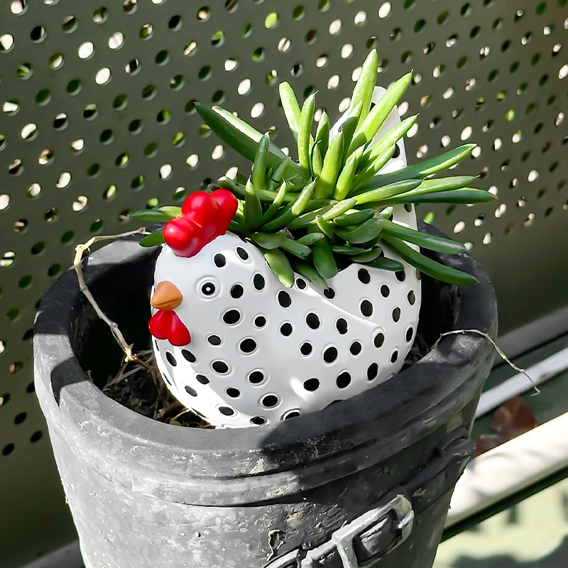 กระถางต้นไม้ลายการ์ตูนไก่ตลกๆ ของมินิโซ กระถางต้นไม้รูปไก่ตัวผู้น่ารัก สำหรับตกแต่งสวน ลานบ้าน และฟาร์ม