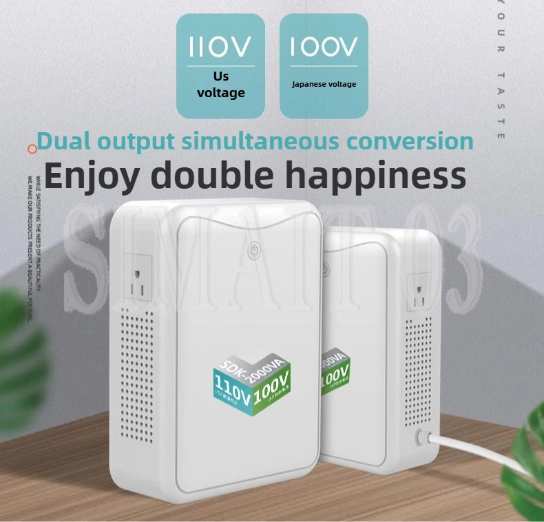 Convertidor de corriente de CA de 220 V a 110 V/100 V - Transformador de voltaje de 3000 W para electrodomésticos EE. UU./Japón
