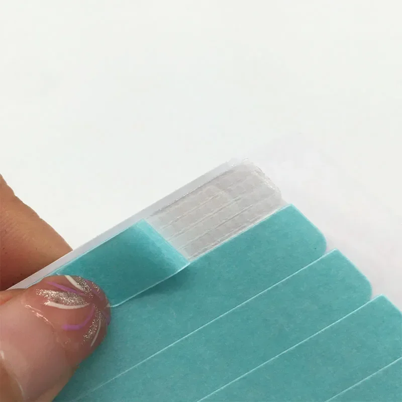 60Pcs/1bag  0.8cm*4cm Blue Super Thin Hair Tape for Double Side Tape Hair Extension 2 Months Lasting Hair Extension Tape
