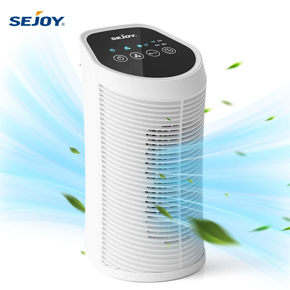 Purificateur d'air Sejoy avec filtre HEPA pour intérieur, 200 pieds carrés, élimination à 99,9 %, avec ioniseur, silencieux, 3 vitesses, purificateur d'air pour chambre à coucher et animaux