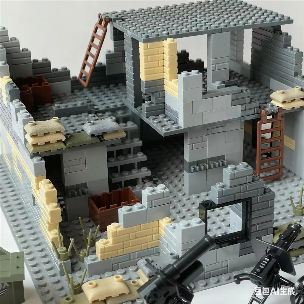 

Военная серия, 416 шт., MOC, кирпичи, WW2, руины войны, модель, совместимые фигурки, строительные блоки, детские игрушки, подарок