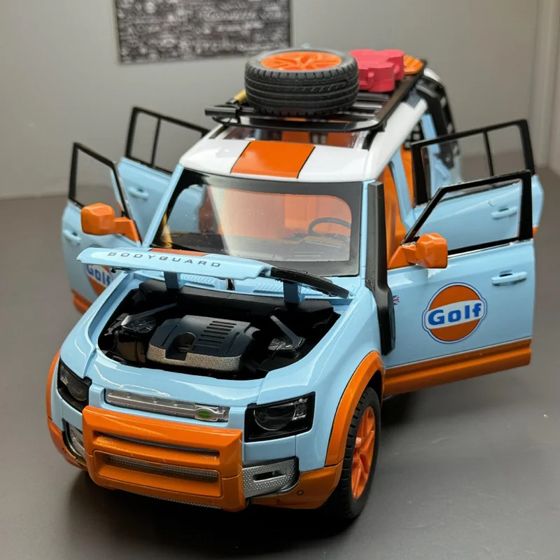 

1/24 Land Rover Defender Modified Edition SUV Alloy Car Model Diecast Metal Off-road Vehicle Car Model Sound Light Kids Toy Gift