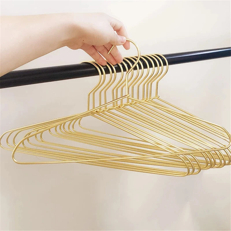 

12pcs Metal Wardrobe Storage Organizer Coat Adult Hangers Clothes Gold Silver Colors