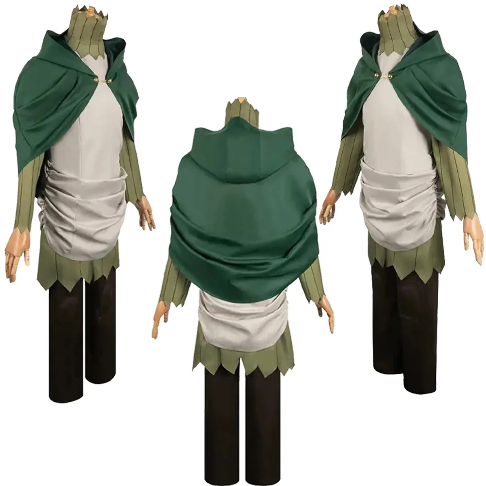 Spirits Mithrun Cosplay Cloak Dress Neckwear Set Anime Dungeon Meshi Costume Adult Men Roleplay Halloween Party Fantasia Clothes