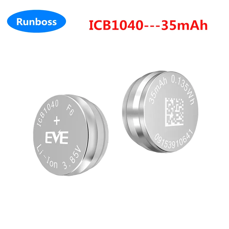 2PCS  ICB1040 1040 3.7V 35mAh Rechargeable Button Cell for Sony LinkBuds WFL900/H Truly Wireless Earbud Headphones for 0940 Z32H