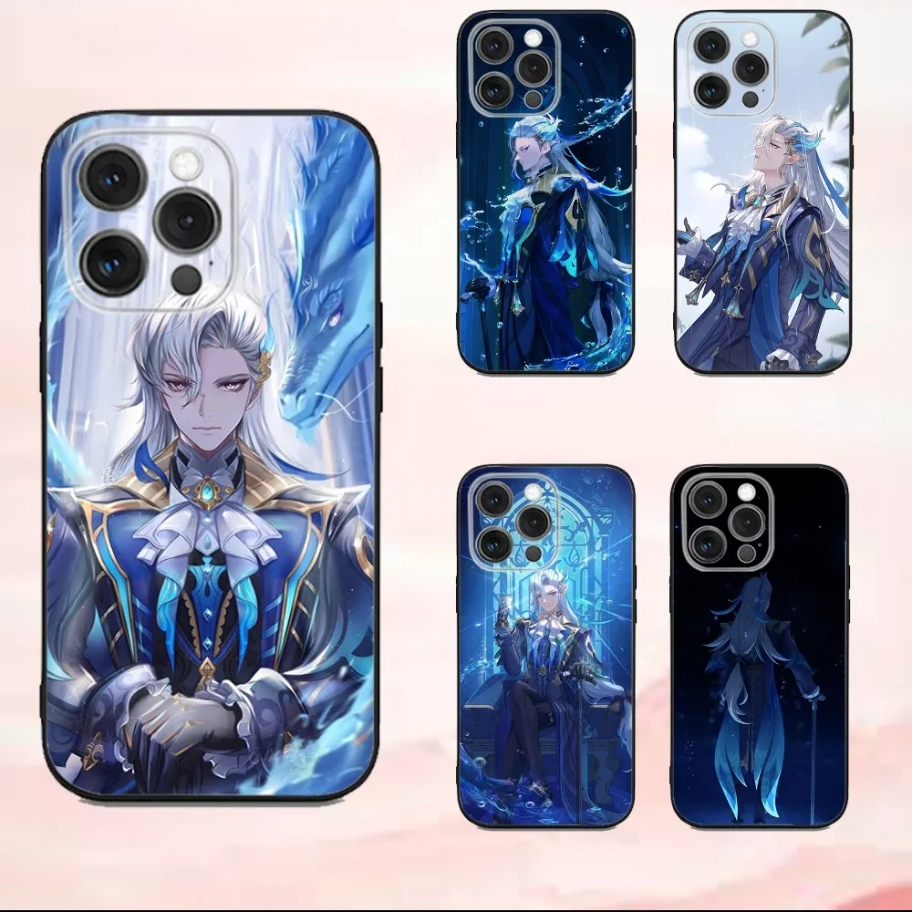 

Genshin N-Neuvillettes Phone Case For iPhone16,se4,15,14,13,12,11,Pro,X,XS,Max,XR,Plus,Mini Soft Black Cover