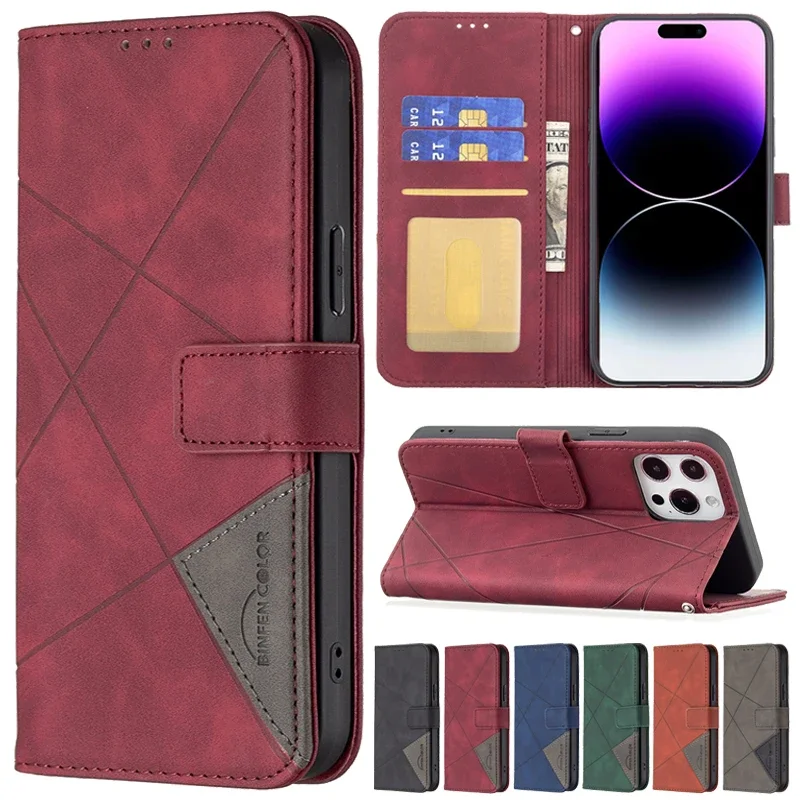 Funda de cuero a prueba de golpes para iPhone, carcasa de lujo con tapa magnética para modelos 15, 14 Pro Max, 13, 12, 11, SE, 2022, X, XS, XR, 8,