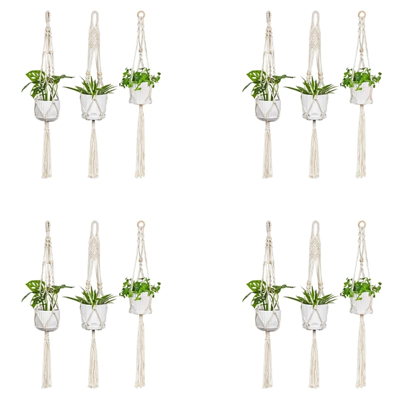 

Hanging Planters For Indoor Plants,12 Pack Single Tier Plant Macrame Hangers, Handmade Cotton Rope Hanging Plant Holders