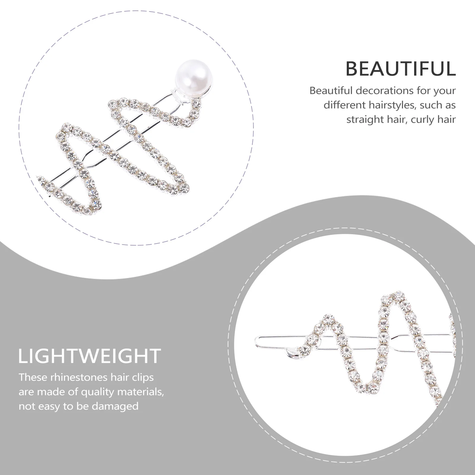 

Rhinestone Barrettes for Women Hairpin Clips Crystal Birthday Rhinestones Bride