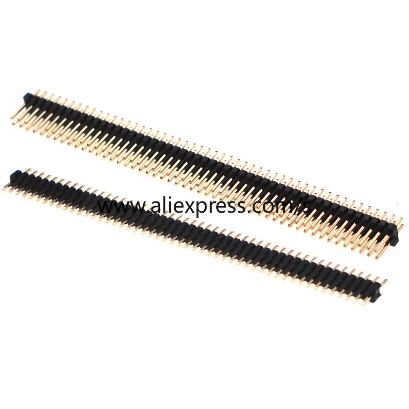 10PCS 1.0mm/1.27mm/2.0mm/2.54mm Pin Header Double Row Male 1/2~40P Breakaway PCB Board Connector Strip Pinheader 1*2/2P 4P 6-40p