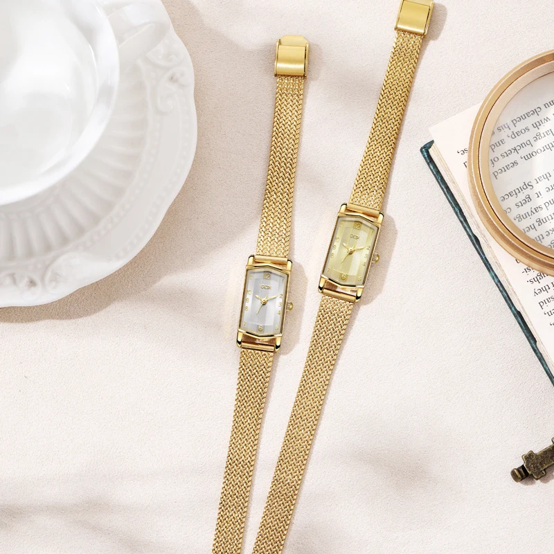 Small gold wheat watch niche high-end waterproof watch for women stainless steel quartz watch