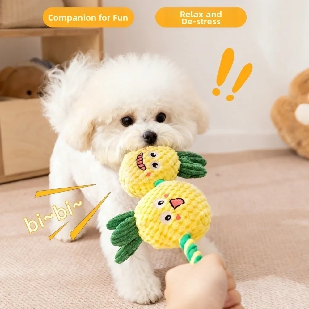 

Bite-resistant Dog Plush Toy Builtin Squeaker Knot Training Dog Dental Cleaning Toy Chew Sound Making Dog Sound Squeaky Toy