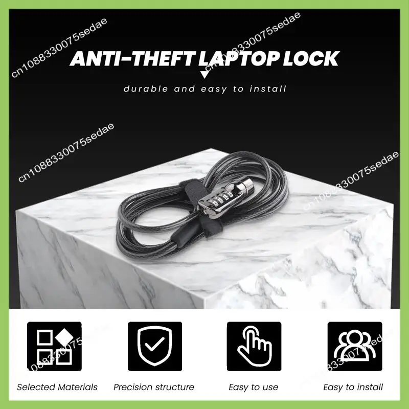 Y19A الأمن المضادة للسرقة مزيج الكمبيوتر المحمول قفل كابل الكمبيوتر المحمول 4 أرقام قفل بكلمة مرور
