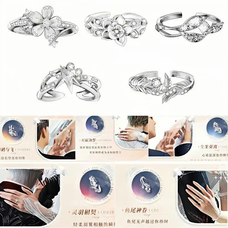 ​​Love And Deepspace Proposal Ring Xavier Zayne Rafayel Sylus Caleb Cos Collector'S Edition Romantic Promise Wedding Ring Gift