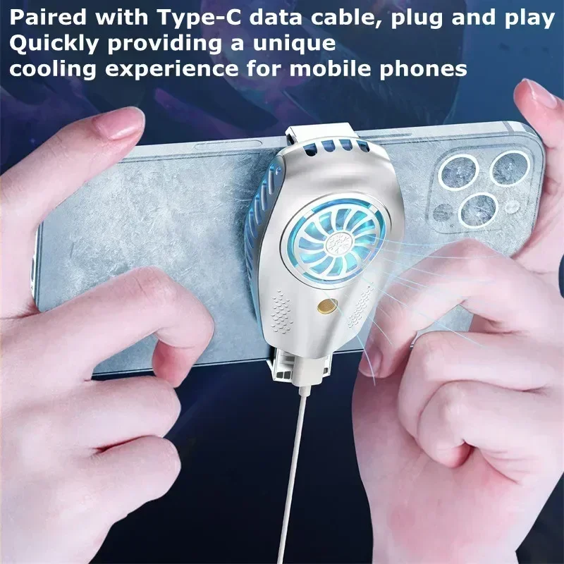 Mobile Phones Back Clip Fast Cooling Fan K3 Semiconductor Game Cooler with RGB Lighting for Live Broadcast PUBG Gaming Radiator