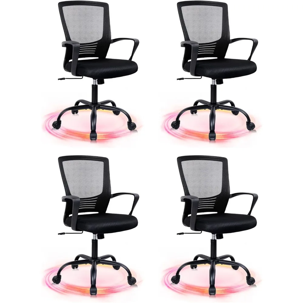 CLATINA-silla ergonómica de oficina con soporte Lumbar, asiento giratorio de malla con reposabrazos, para escritorio de ordenador