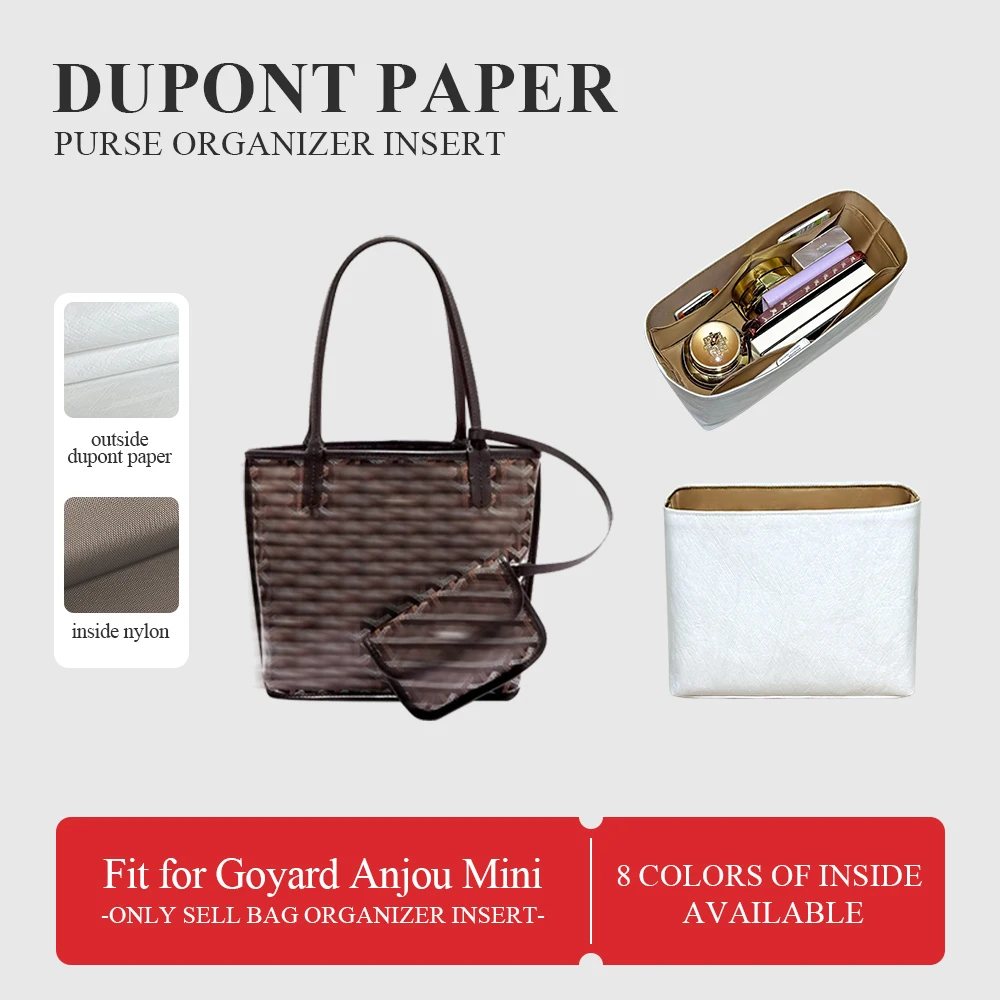 

Dupont Paper Purse Organizer Insert Fit for Goyard Anjou Mini Makeup Inside Purse Storage Bag In Bag Lightweight Inner Liner Bag