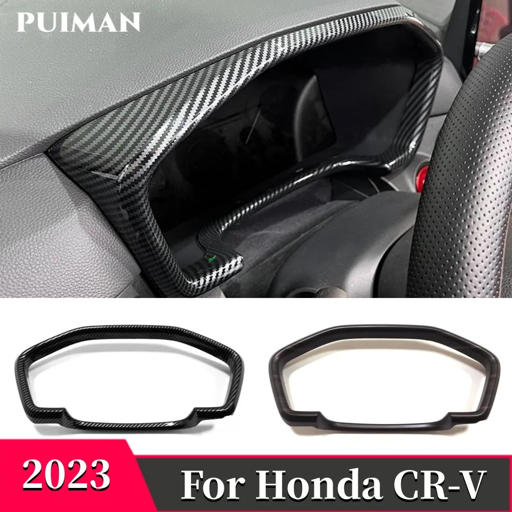 

For Honda CRV CR-V 2023 Car Interior Dashboard Instrument Panel Frame Cover Trim Wood grain Carbon Fiber Sticker Accessories