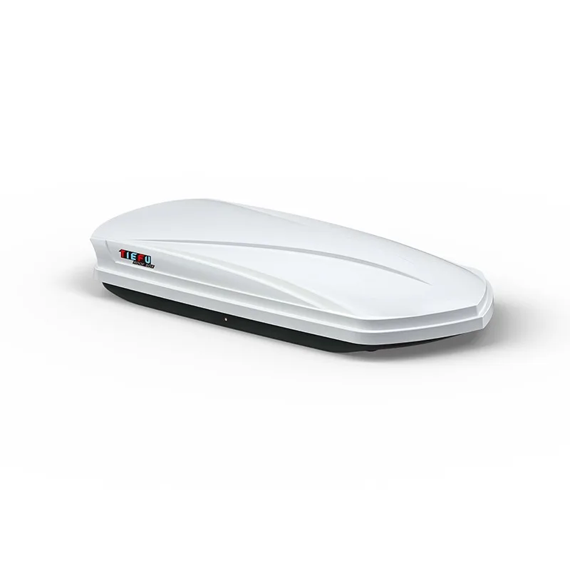 Colored white car roof top mounting bracket travel storage box luggage