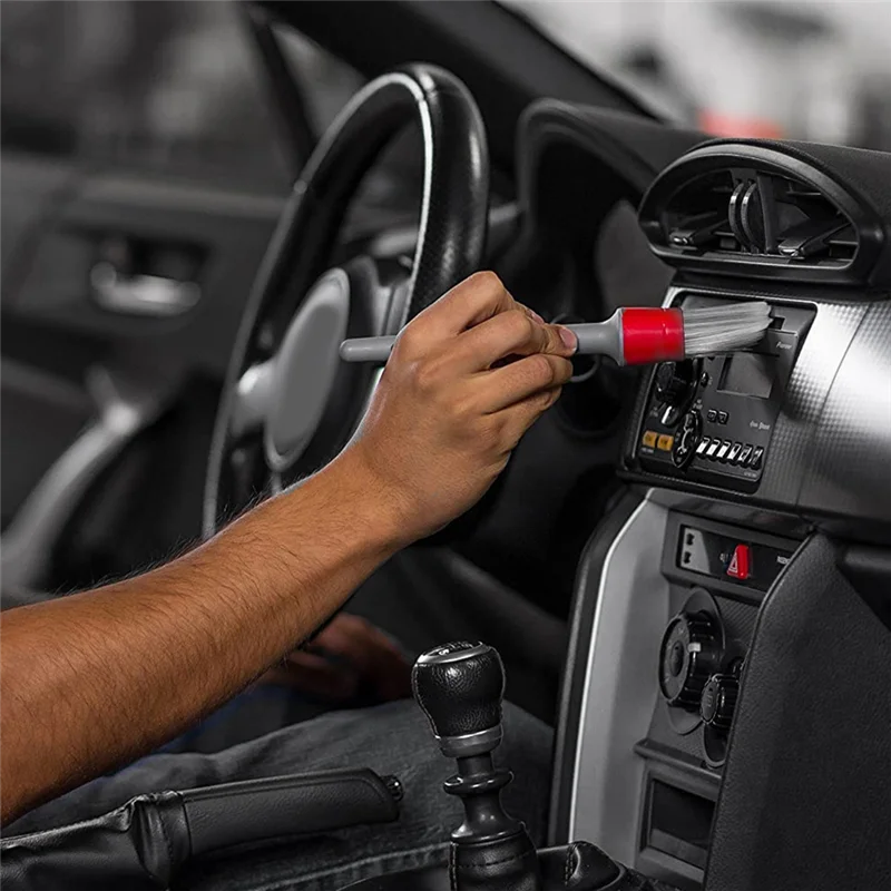 Супермягкие синтетические щетки для детализации, ручка для колес, шин, моторного отсека, кожаных сидений, дверных панелей