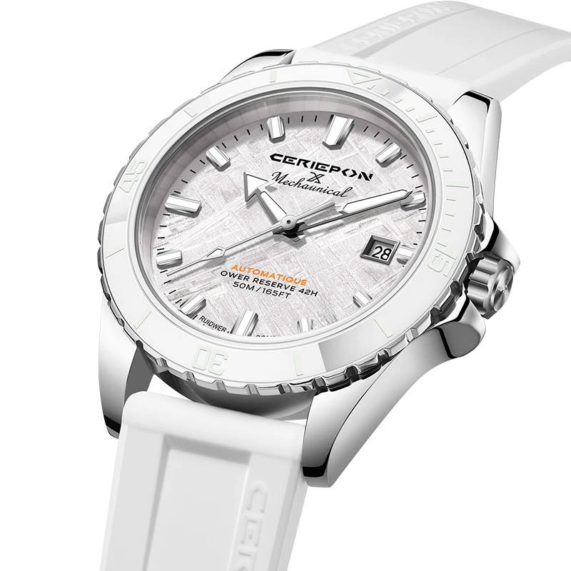 CERIEPON Ceramic Couple's Watch 5ATM Waterproof Calendar Automatic Women's Watch Rubber Strap Shell Surface Perfect Gift Others
