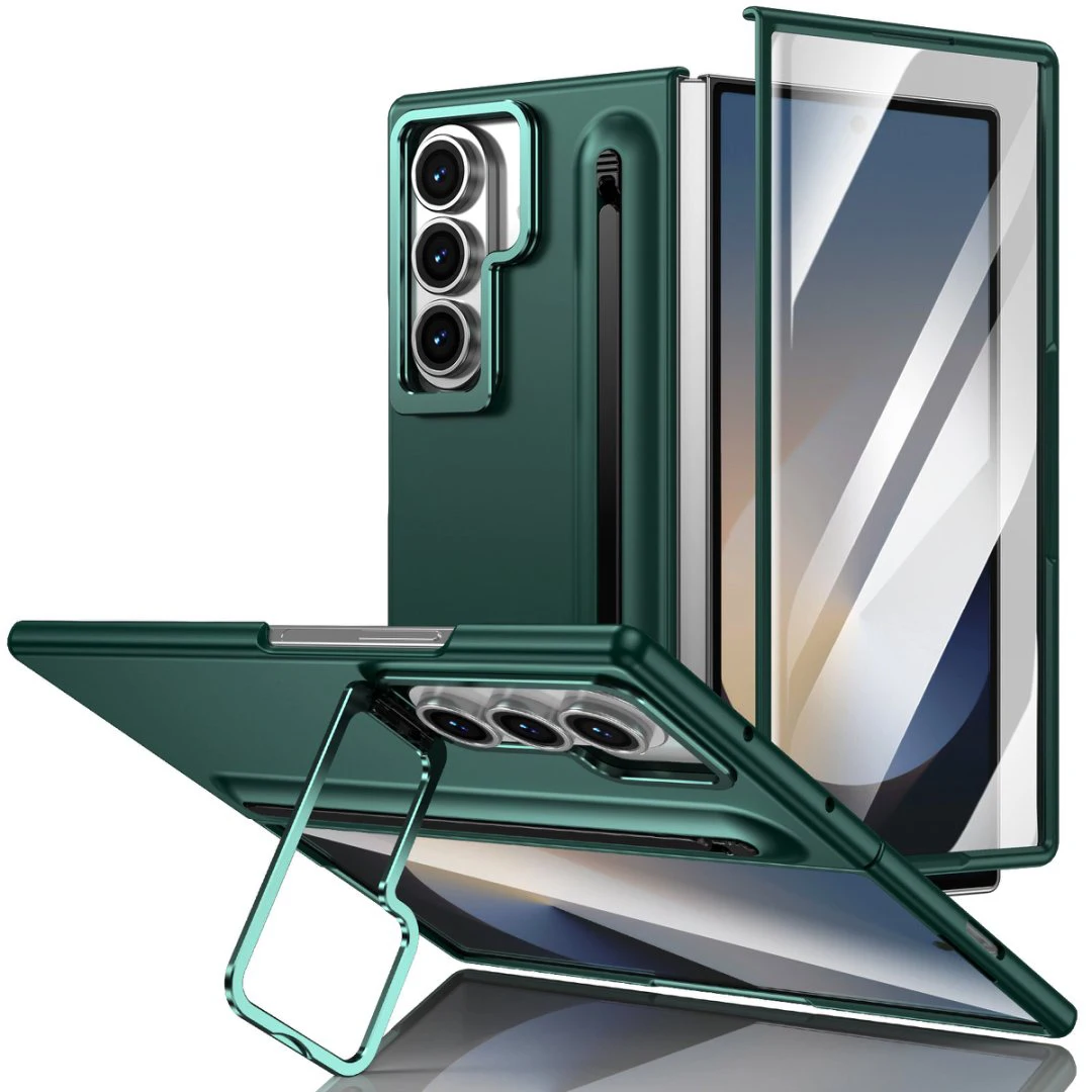 For Galaxy Fold6 S Pen Phone Case With Invisible Kickstand & Built in Screen Protector Phone Cover for Samsung Fold5 Fold4 3.