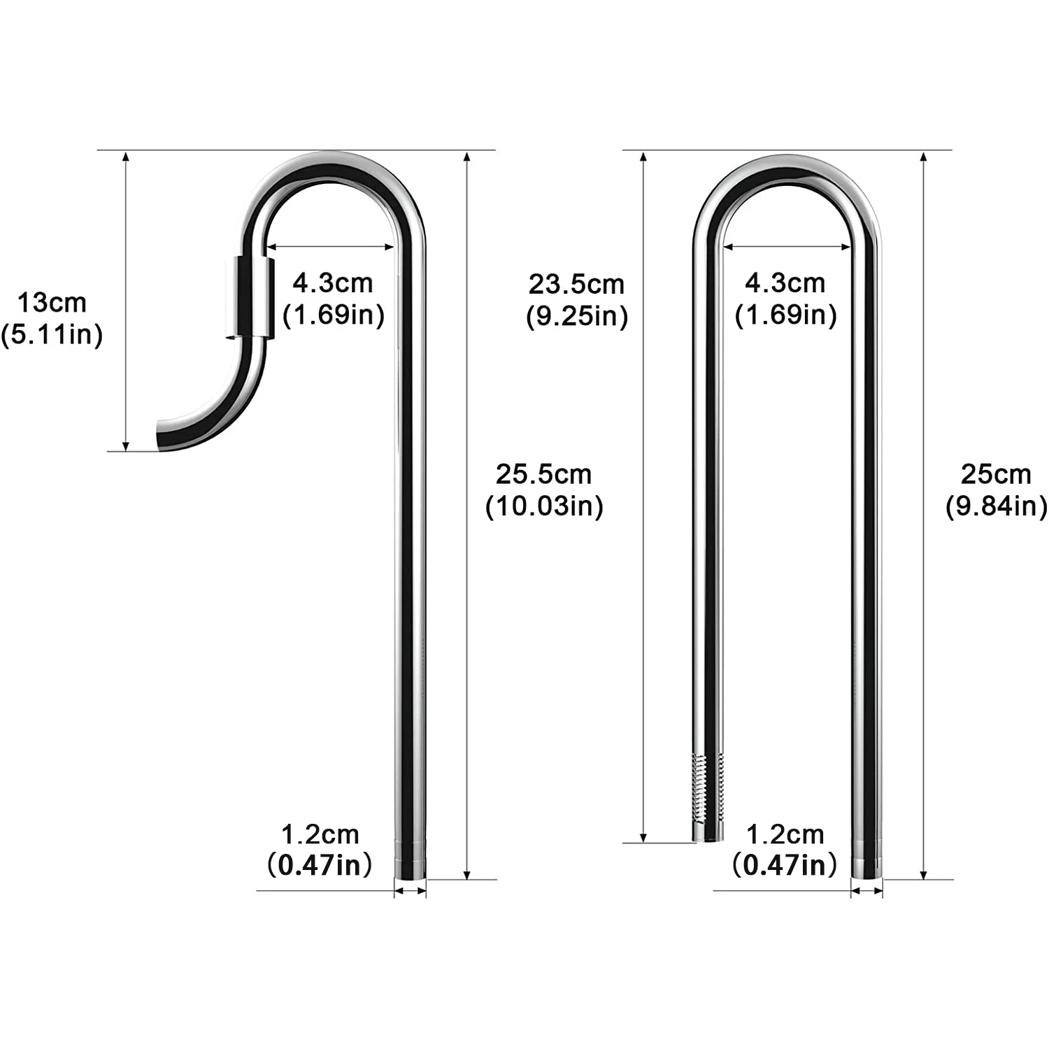 Stainless Steel Pipe Set Aquarium Inflow & Outflow For Filter System Water Plant Tank Lily Skimmer Filter ADA  Arcylic 13/17mm