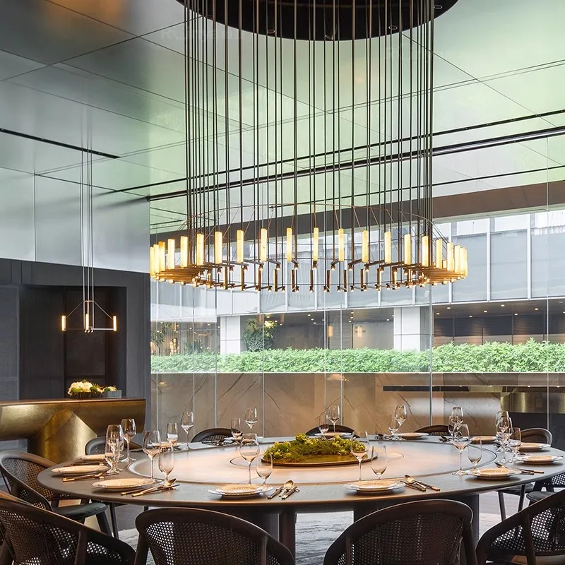 

Customized Large Marble Pendant Light Modern Nordic Design Brass Metal for Dining Room Hotel Bar Indoor Use AC Power Source