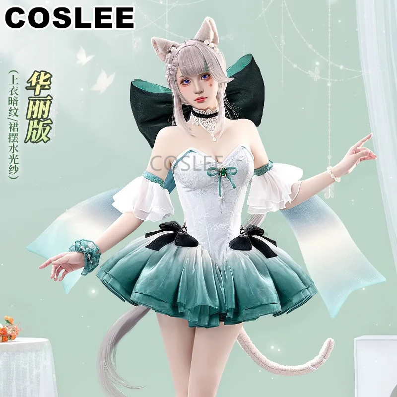 

COSLEE Lynette Cosplay Costume Game Genshin Impact Cosplay Waltz Gorgeous Elegant Formal Dress Halloween Party RolePlay Clothing