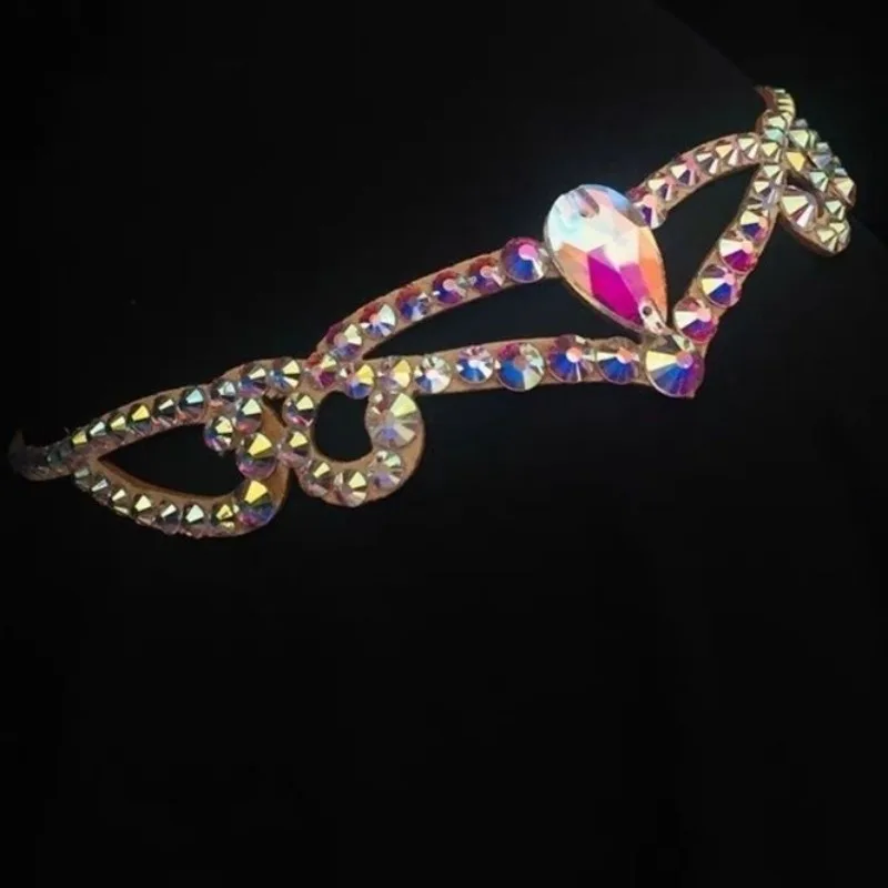 Tocado de danza del vientre personalizado, corona de joyería para la frente de danza india exótica de Hada súper brillante