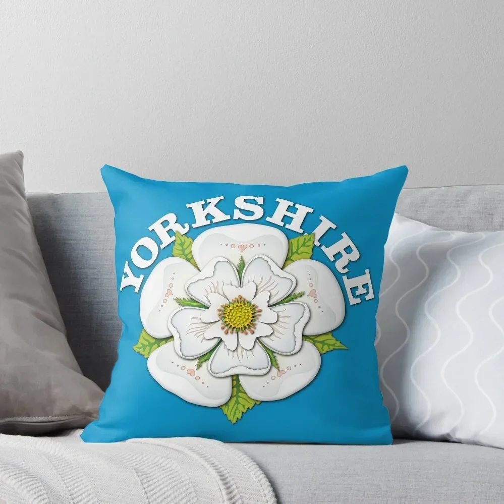 Tudor White Rose of Yorkshire Throw Pillow christmas cushions covers Sofa Cushions pillow