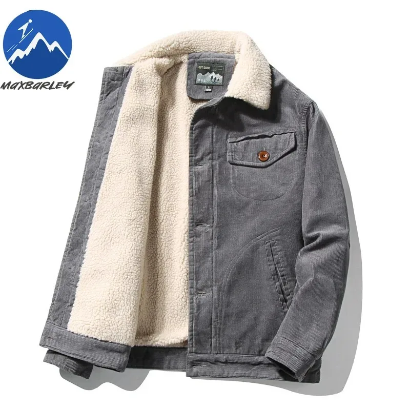 

Mens Corduroy Jacket High Quality Outdoor Work Thickened Warm Coat Pure Color Korean Fashion Cold Proof Winter Cotton Jackets