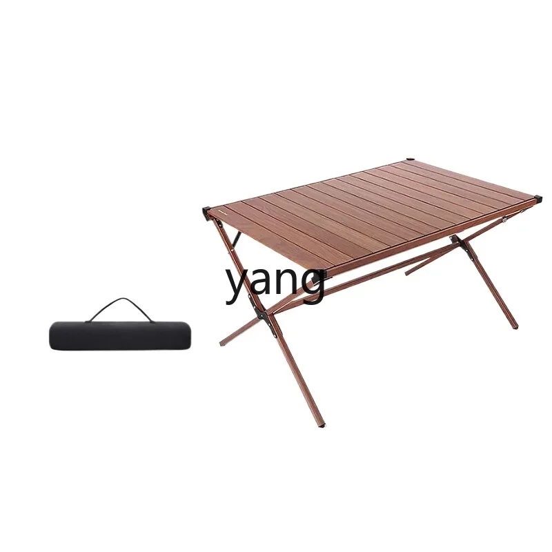 YJQ slide rail egg roll table aluminum alloy outdoor folding camping portable picnic table and chairs