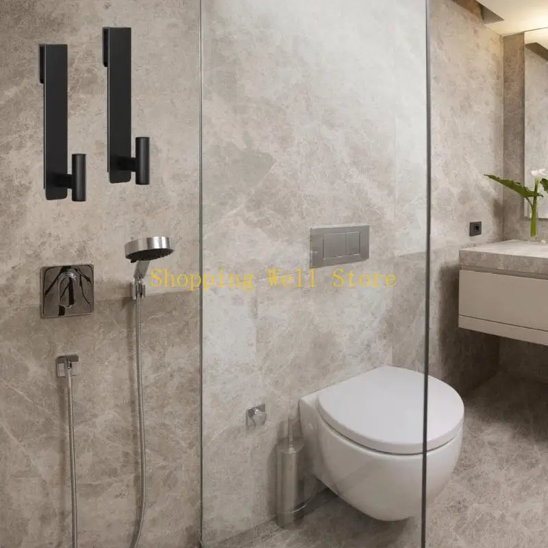 KX4B 2Pcs Stainless Steel Towel Hook Silents Grip Scratch Proof Protective