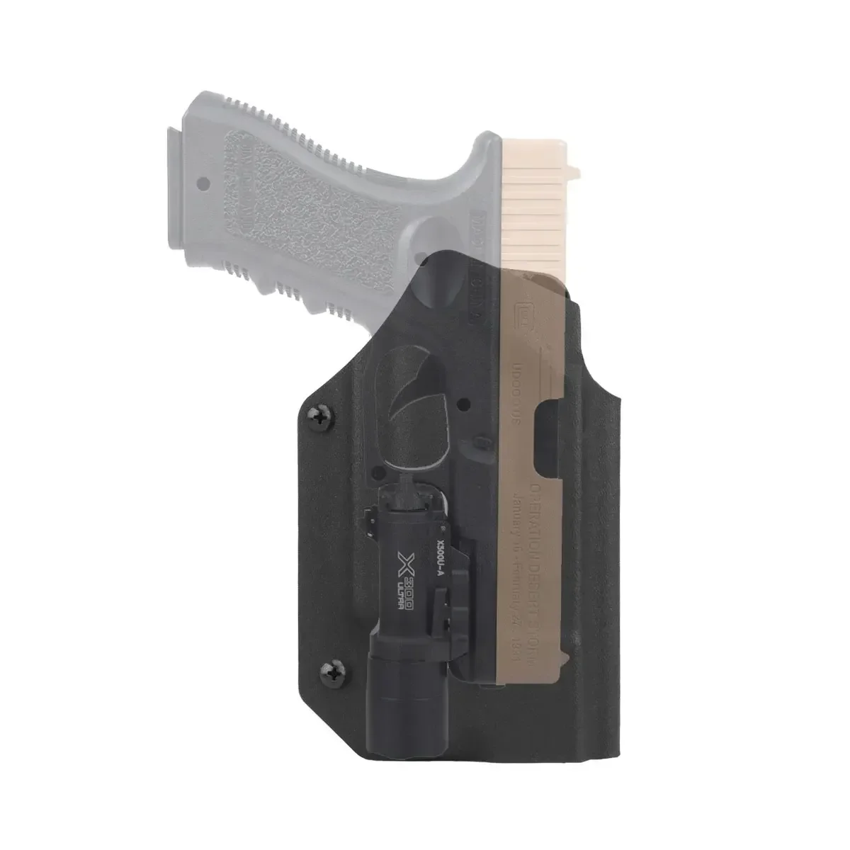 Tactical Lightweight Kydex Holsters 9mm For Glock 17 19 19X 23 34 35 45 with X300 Ultra X300U Flashlight Hunting Holsters - view 5