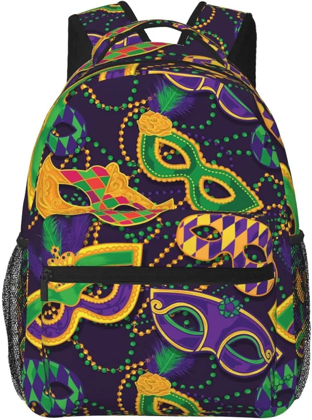 Colorful Mask For Mardi Gras Stylish Casual Backpack Purse Laptop Backpacks Pockets Computer Daypack Business Travel