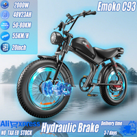 Emoko C93 Electric Bicycle 2000W Dual Motor 48V23AH Battery Mountain Aldult Electric Bike 20*4.0 Inch Fat Tire Motorcycle E-bike