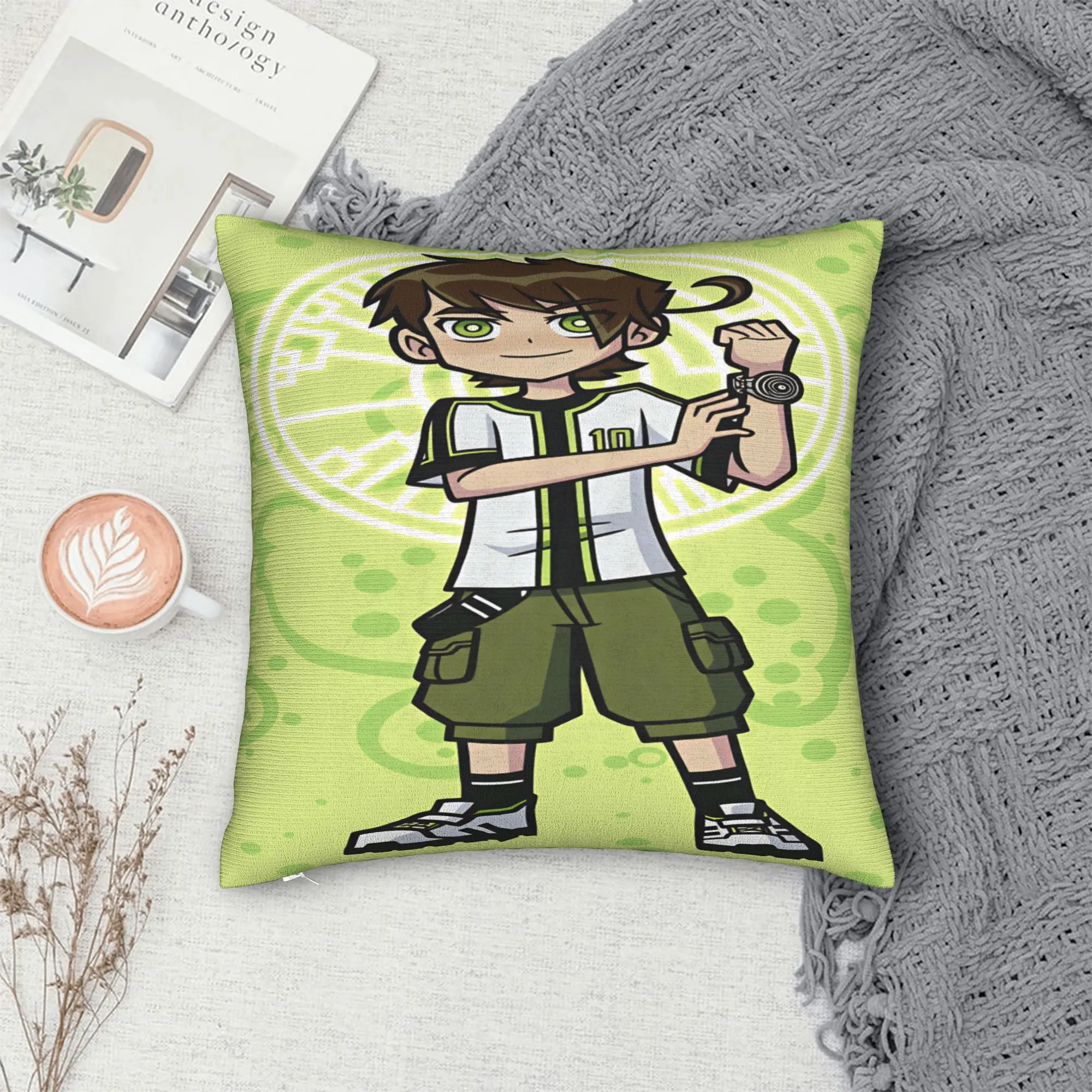 Ben 10 Cartoon Pillow Case  Retro Trendy Pillow Cover Custom Pillowcases For Sofa Home Decor