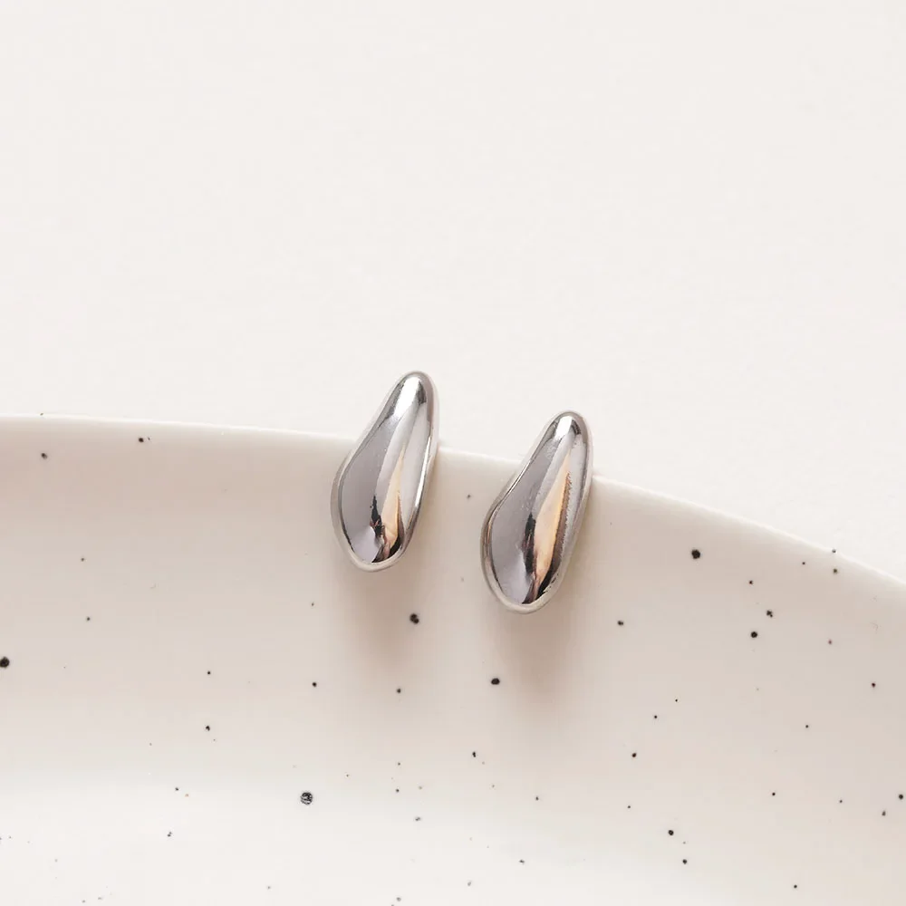 4PCS Minimalist Ear Studs Earrings for Jewelry Findings Components Making Supplies DIY Handmade Brass 14k Gold Plated 8*17mm