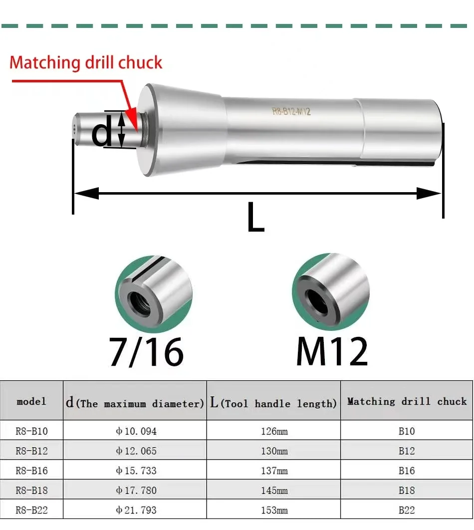 MT2 MT3 MT4 MT5 R8 C10 C12 C16 C20 B10 B12 B16 B18 B22 Morse Drill Chuck Lathe CNC drill machine self-tightening drill chuck