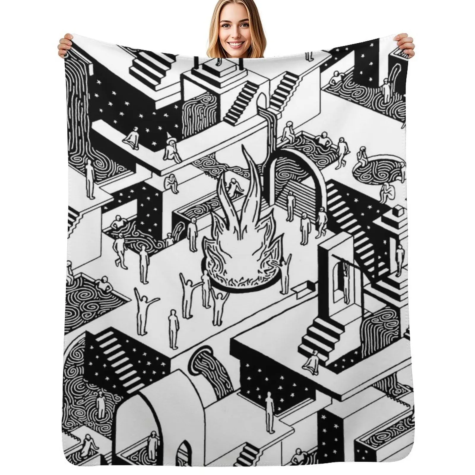 

Fire and Water Throw Blanket Compact Warm Blanket for Car Road Trip