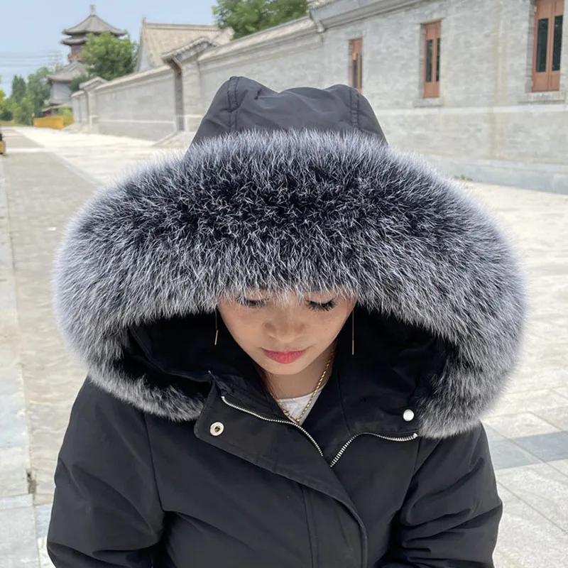 100% Real fox Fur Collar Womens Natural Fur Collar Real Fur Shawl Fur Scraves Detachable