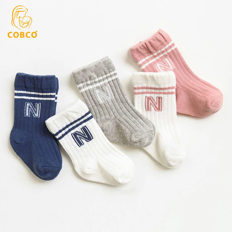 1pcs Korean Kids Knit Soft Fashion Letter Socks Baby Middle Tube Stockings Long Socks for Infant Toddler Boys Girls Casual Socks