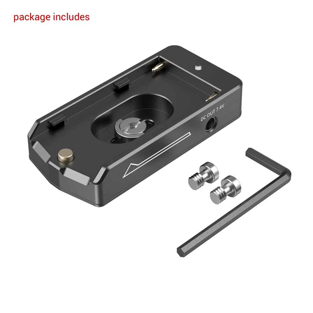 SmallRig voor NP-F batterijadapterplaat Lite voor Sony NP-F batterij, met 12V/7,4V uitgangspoort, LED-indicator voor lage batterijspanning - 3018