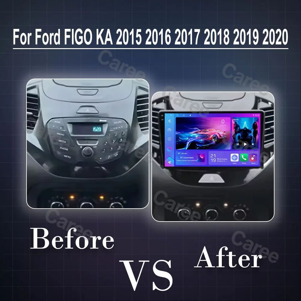 أندرويد راديو السيارة ستيريو مشغل وسائط متعددة لفورد فيجو كا 2015 2016 2017 2018 2019 2020 الملاحة اللاسلكية Carplay رئيس وحدة #3